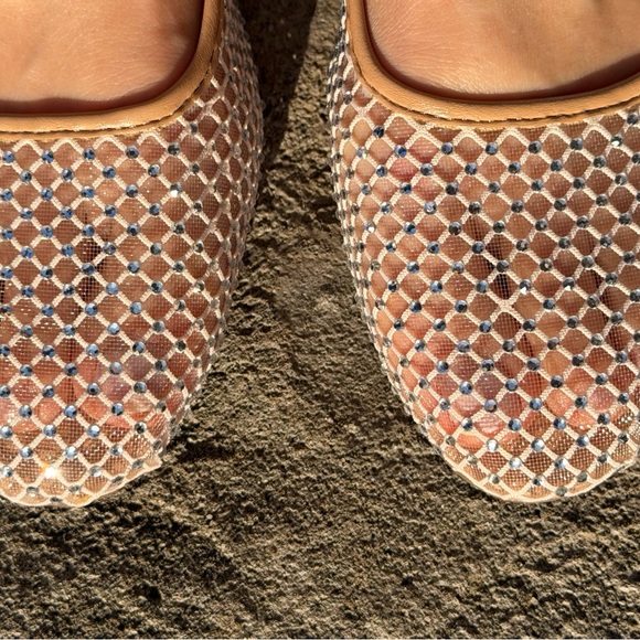 NWOT Project Cloud Ruthie.A Sparkly Ballet Flats Tan & White Woven Memory Foam 8 - Picture 9 of 10